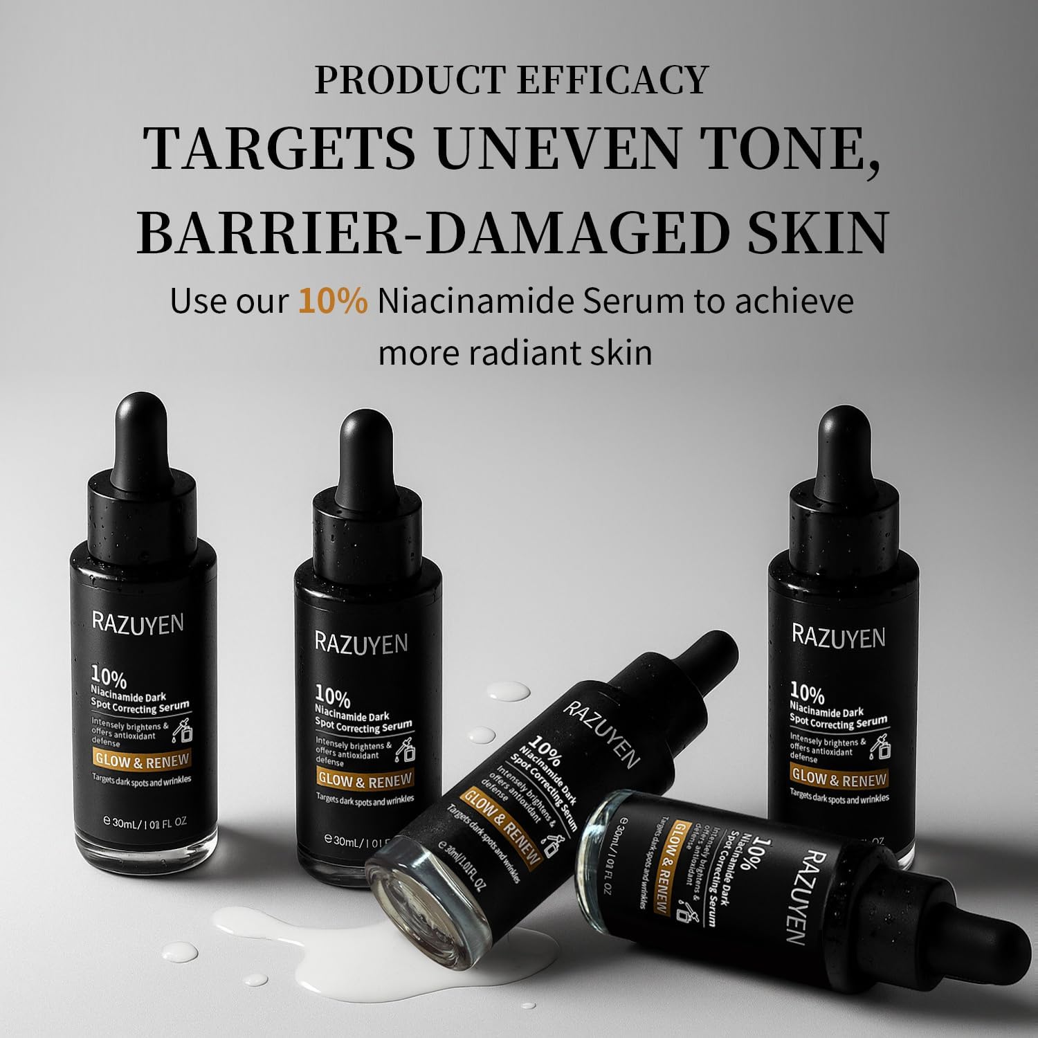 Detalle 2 de RAZUYEN 10% Niacinamide Glow Serum with Arbutin, 30 ml