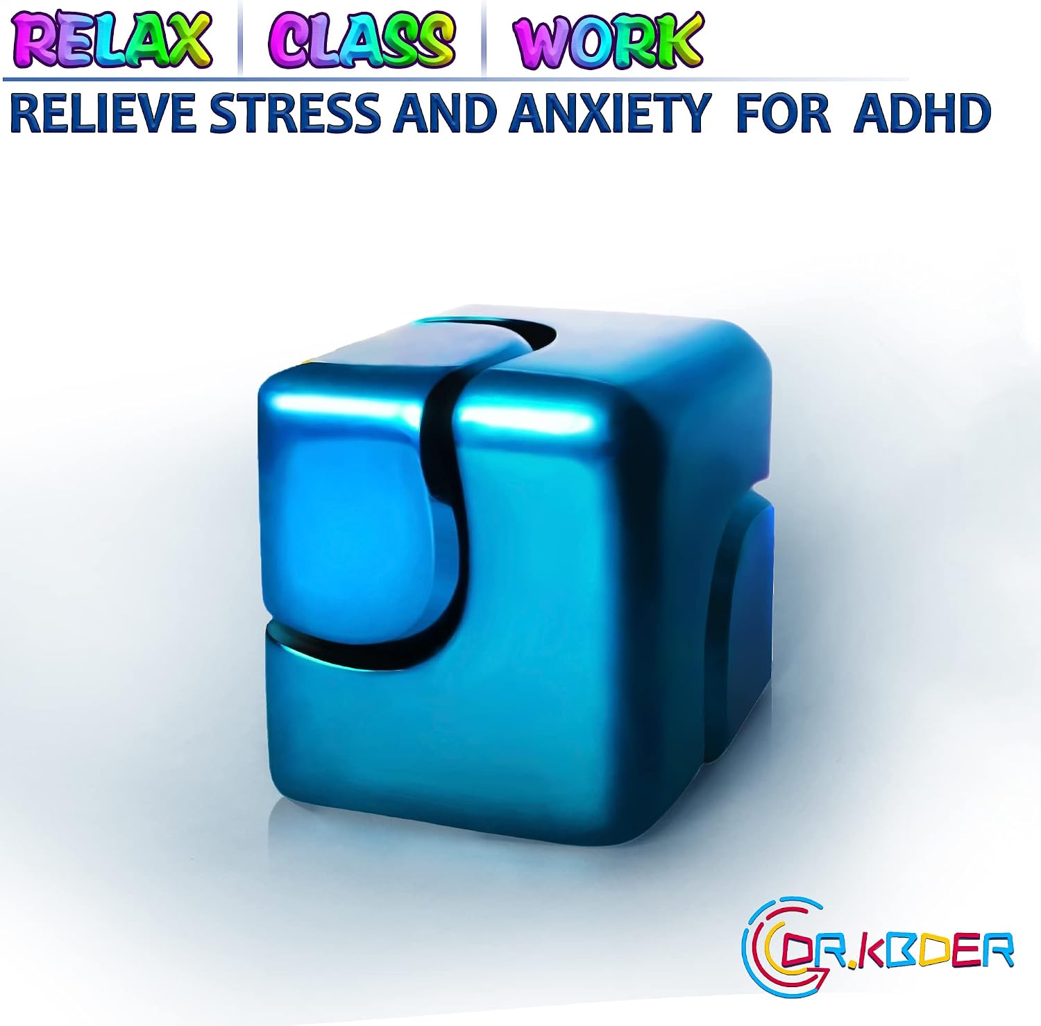 Detalle de Dr.Kbder Fidget Spinner Cube Set, 1.2-Inch Metal, Blue and Red