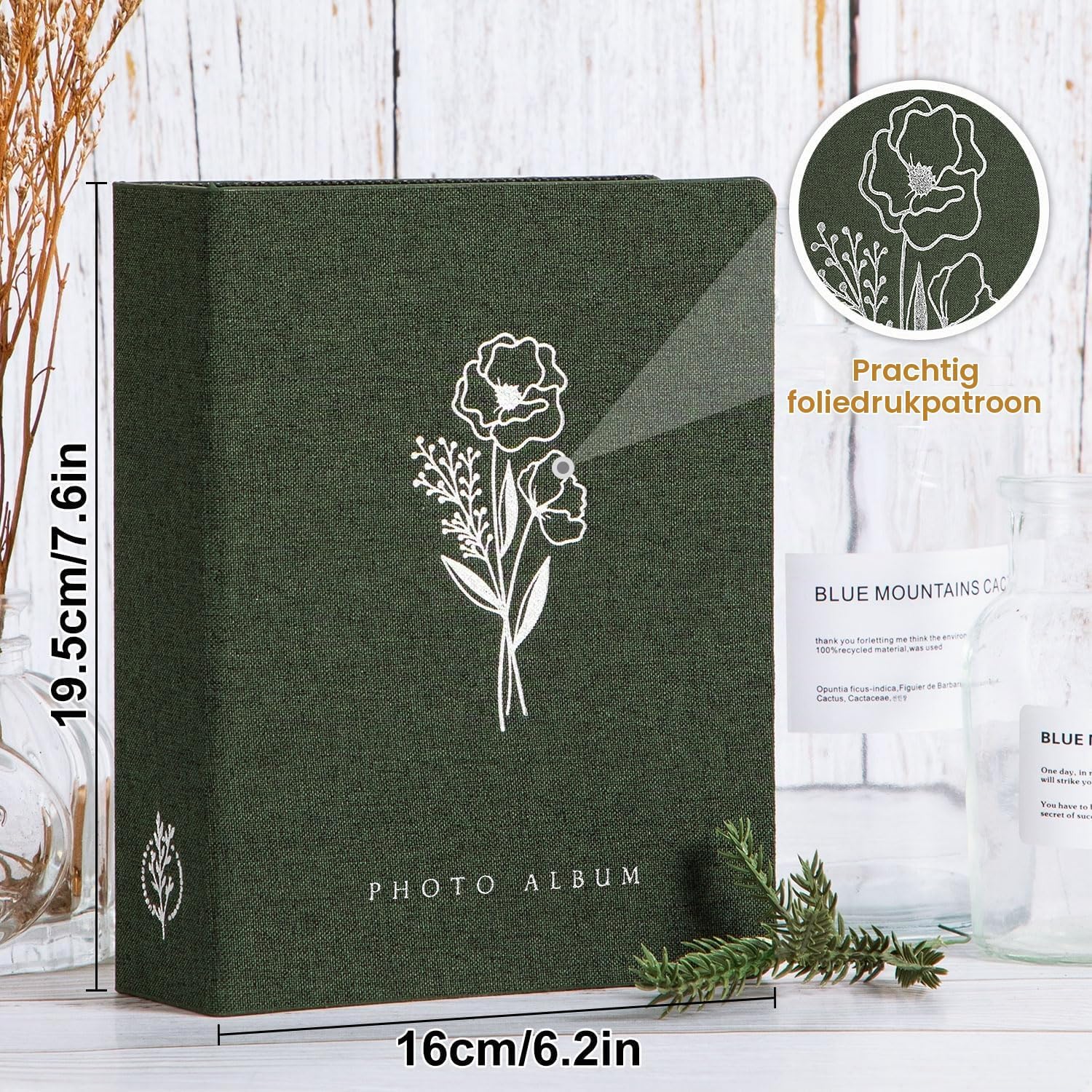 Detalle 2 de Lanpn YJUSBLTJ5x7 fotoalbums, 2-pack met linnen omslag voor 13 x 18 cm