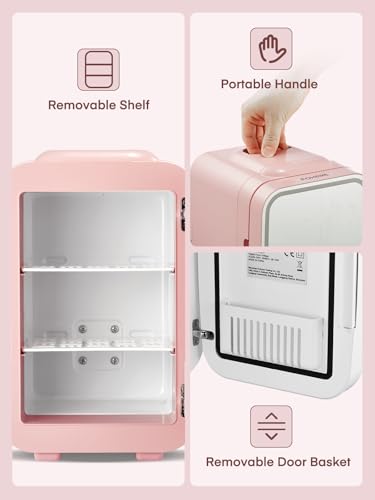 Thumbnail 7 de FOHERE Mini Fridge for Bedrooms: 5L Portable Skincare Fridge and Beverage Cooler