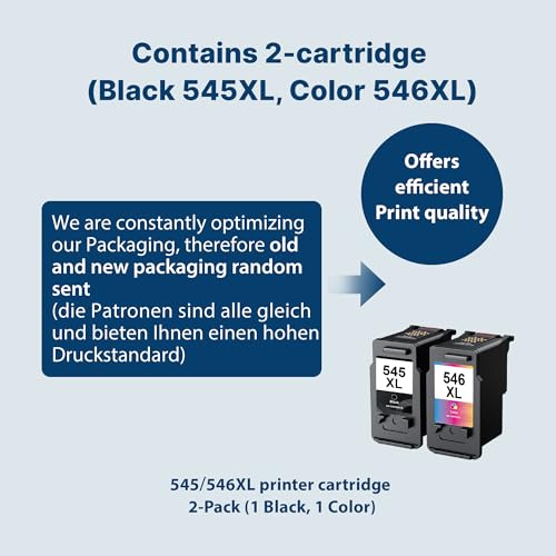 Thumbnail 5 de Washope 545/546 XL, lot de 2 cartouches compatibles Canon noir et couleur