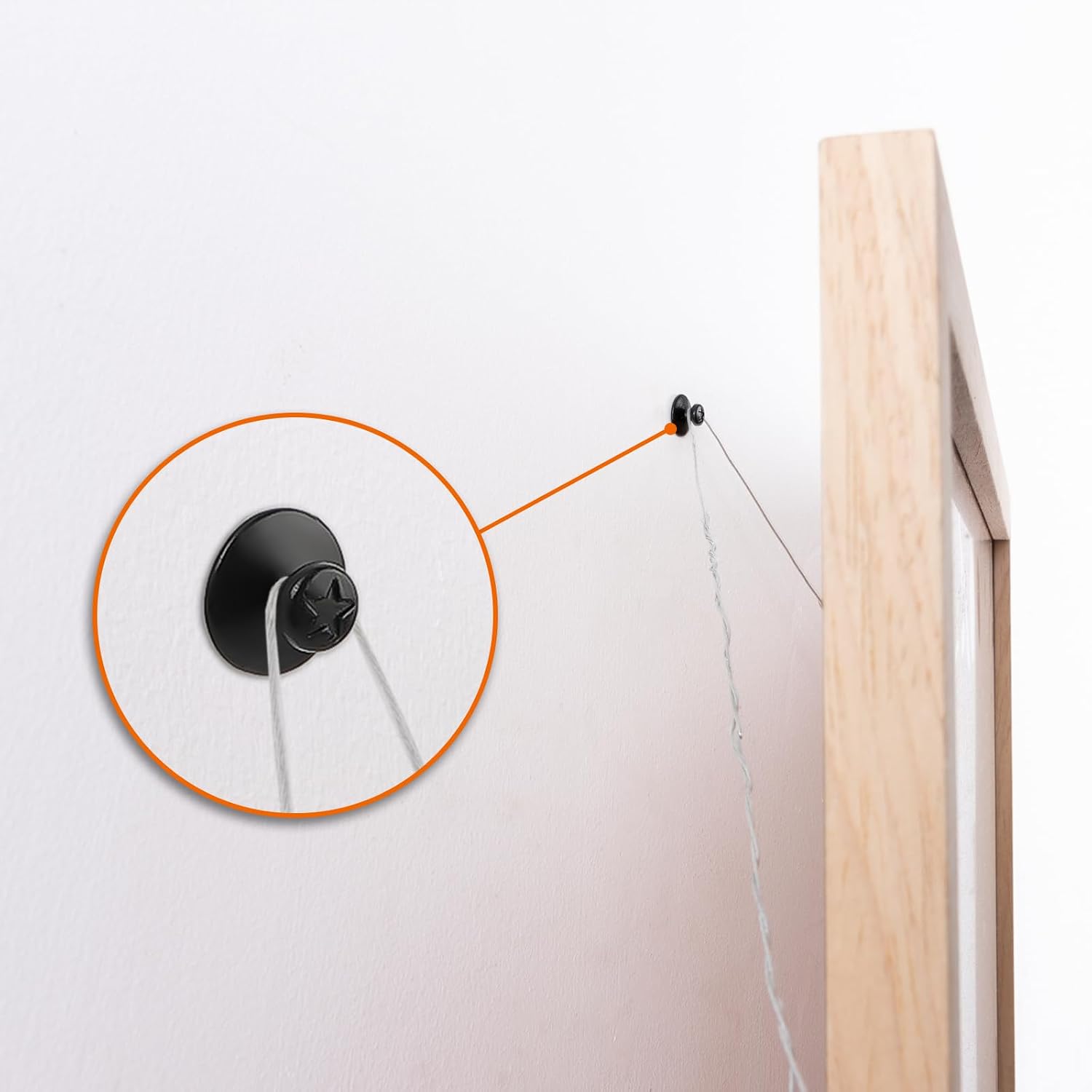 Detalle 1 de KURUI DHN60 Double-Headed Picture Hanging Nails, 60-Count Black Steel