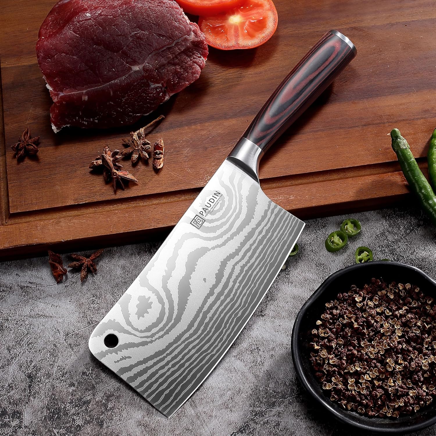 Thumbnail 5 de PAUDIN Hackmesser mit 17-cm-Klinge – nariki/Kochmesser für Hacken, Zerteilen & Gemüse