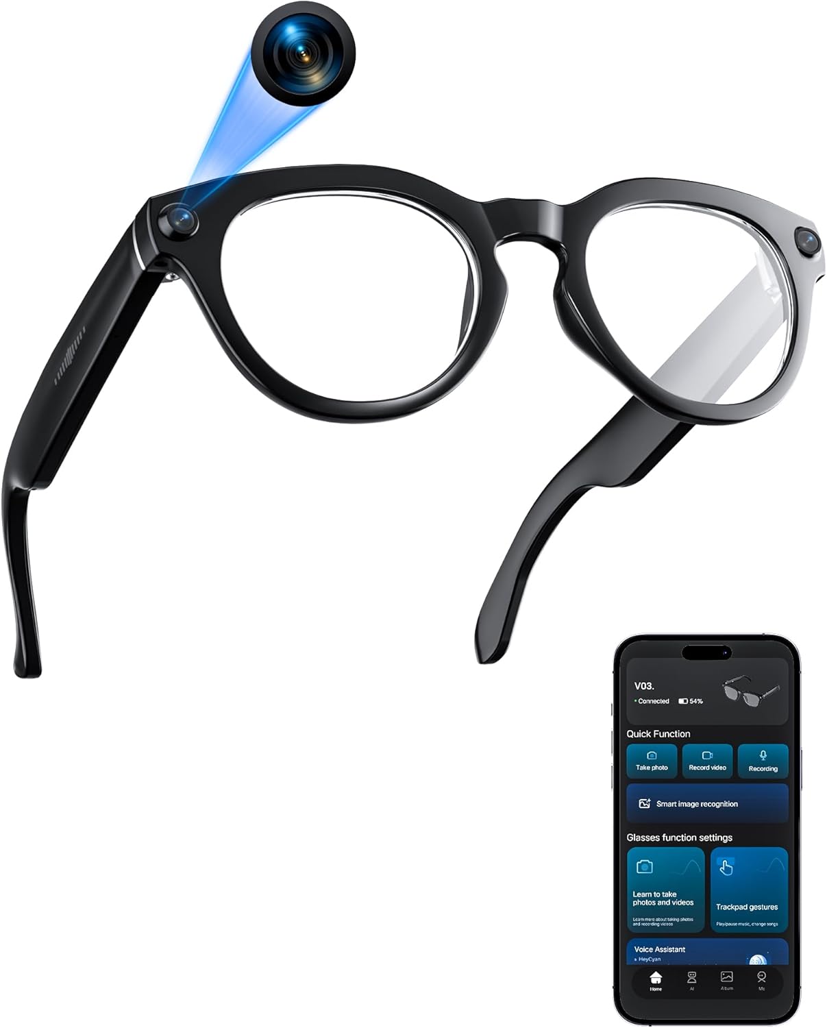 Orpnkna Smart Glasses 8MP camera