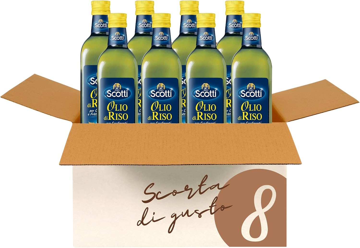 Riso Scotti Olio di Riso 0,75 L Confezione 8 pz