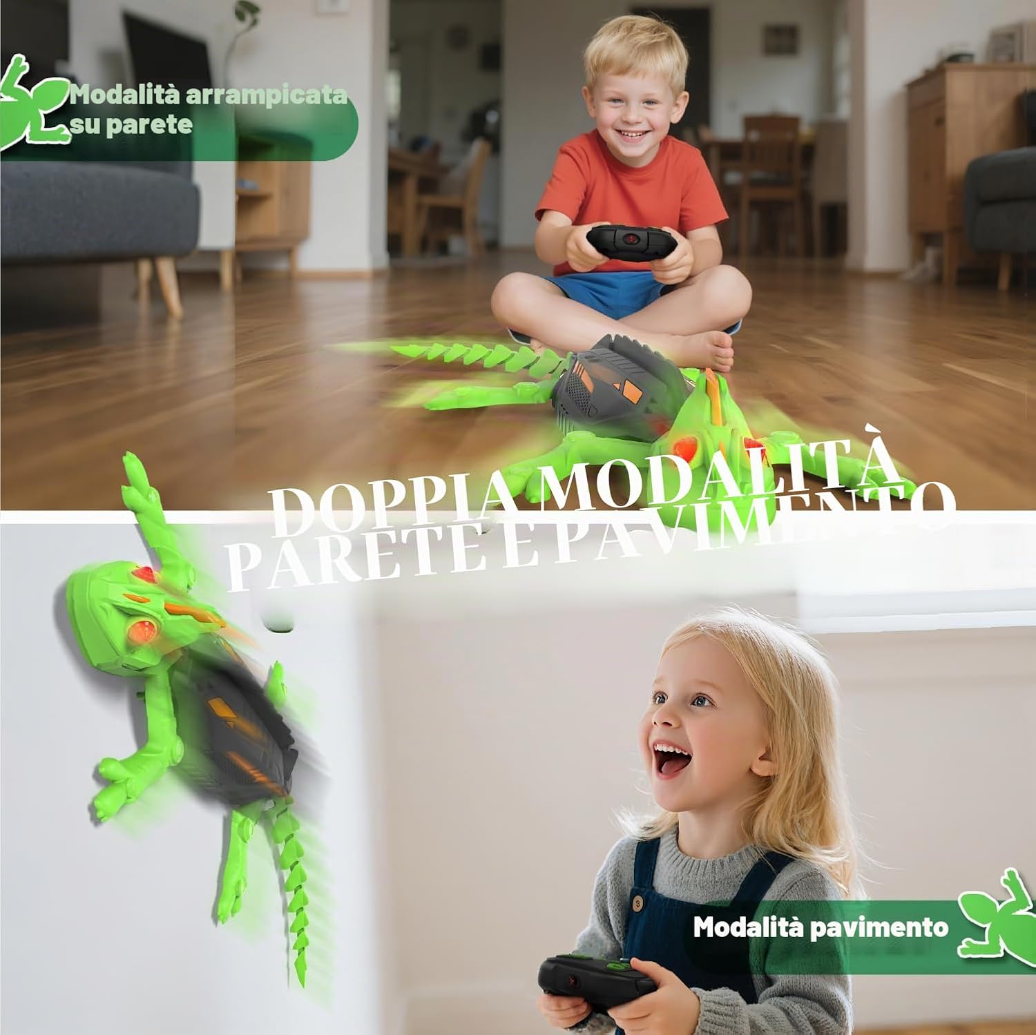 Thumbnail 2 de snookids Gecko Ragno Robotico: robot giocattolo arrampicatore con luci LED e telecomando