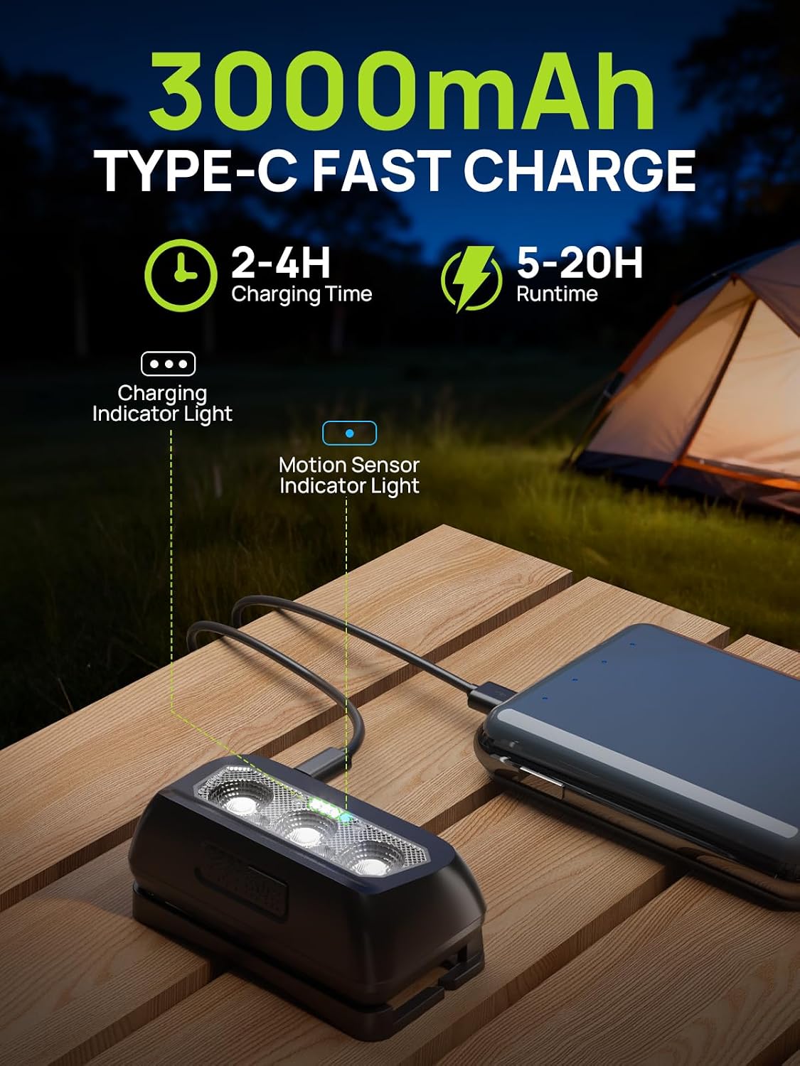 Thumbnail 4 de ACSO Head Torch Rechargeable