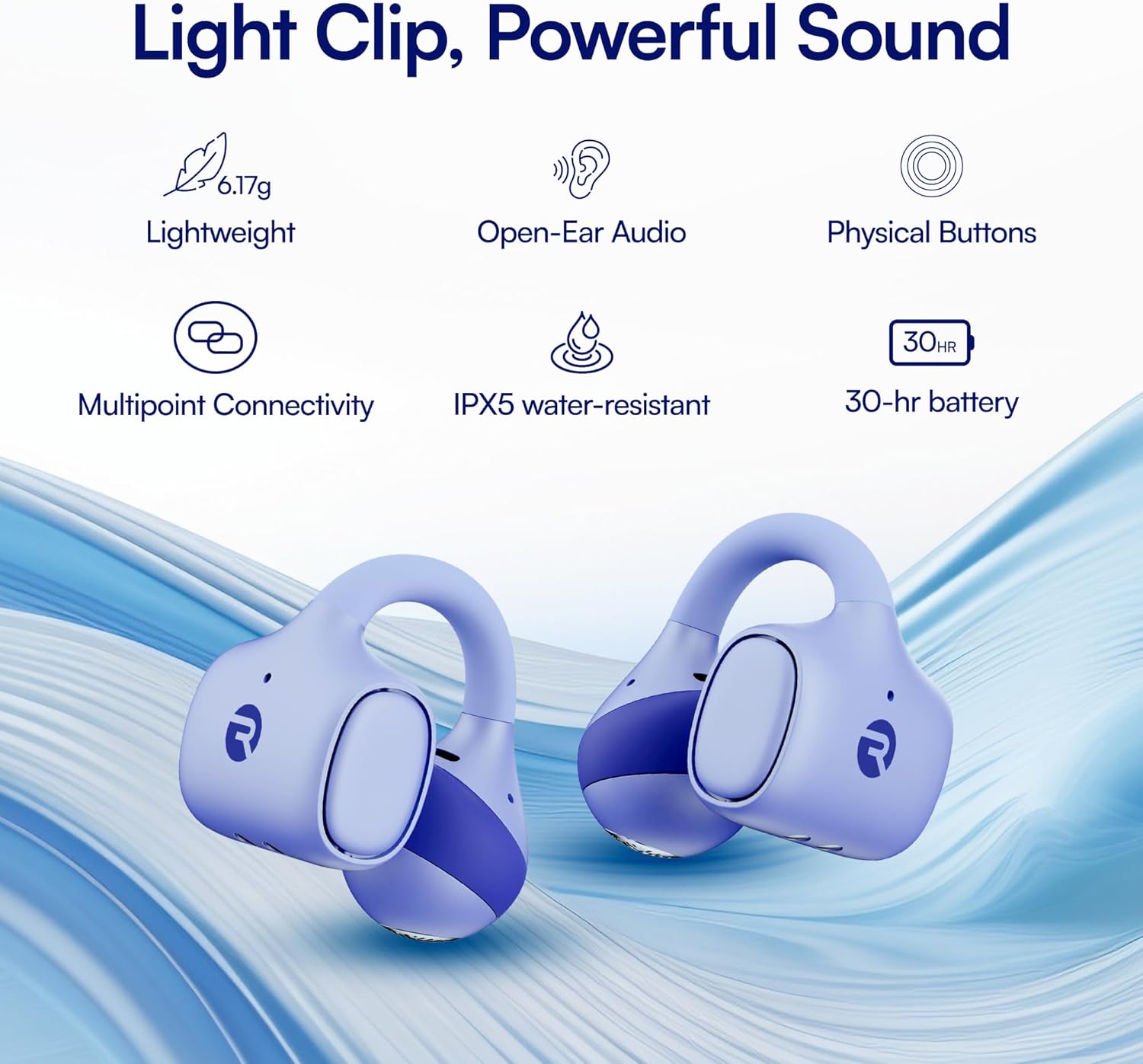 Detalle de Raycon Everyday Clip-On Earbuds with Open-Ear Design