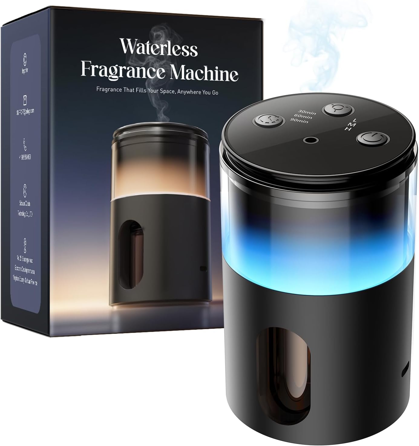 Detalle de Pmsusoow Waterless Essential Oil Diffuser, 48-Hour Battery