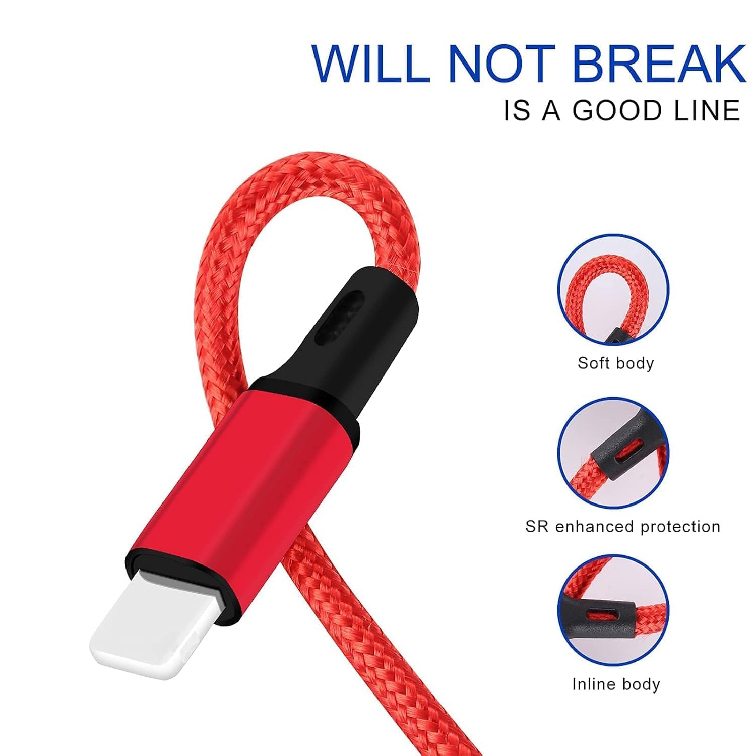 Thumbnail 3 de Amuvec Multi Charger Cable [2 Pack] 4 in 1 USB Fast Charging Cable, 1.2m Nylon Braided, 3A Total, Type-C, Micro USB and 2 Phone Connectors