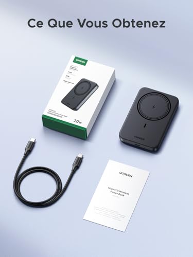 Thumbnail 7 de UGREEN Zapix Batterie Externe MagSafe 10000mAh — Charge rapide USB-C PD 20W et sans fil Qi 7,5W