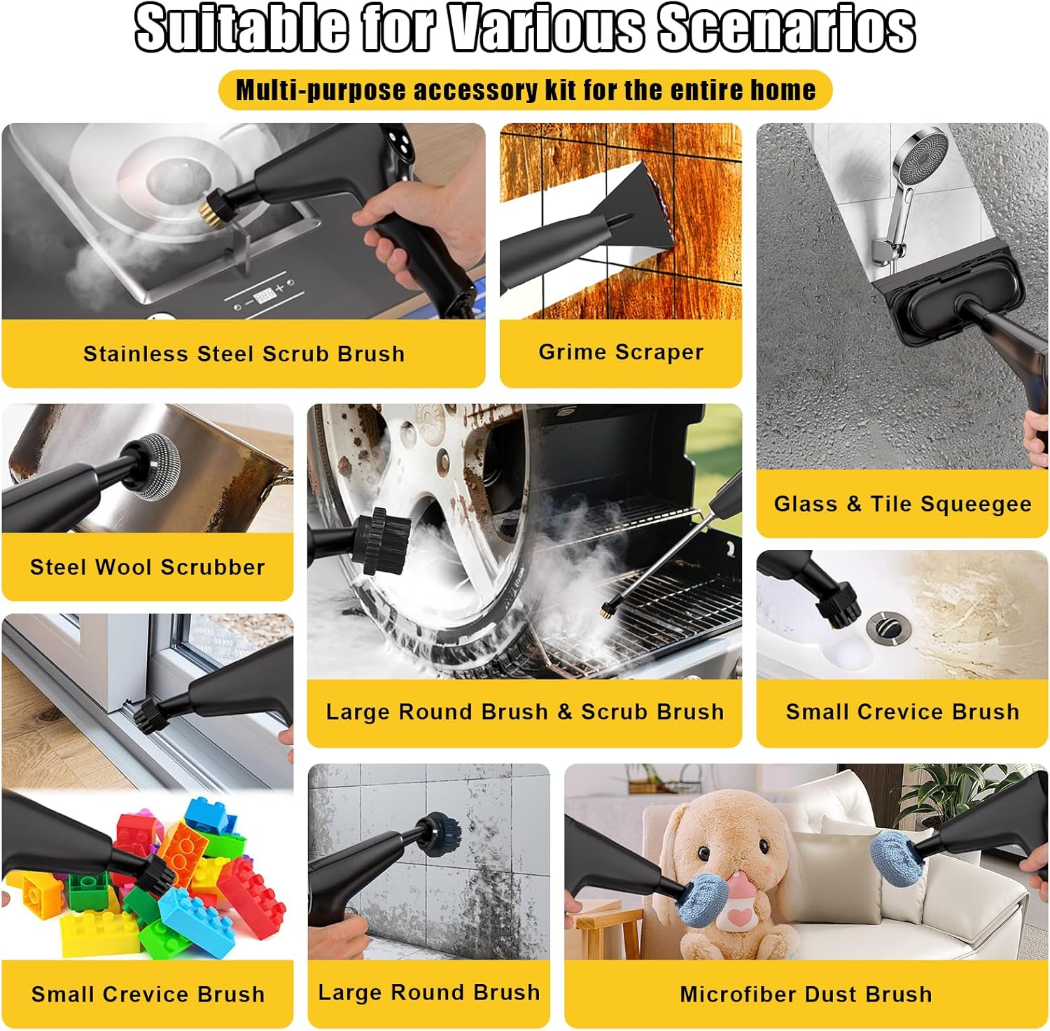 Thumbnail 4 de DXD Handheld Steam Cleaner (2500W) with 21 Accessories, 1700ML Tank