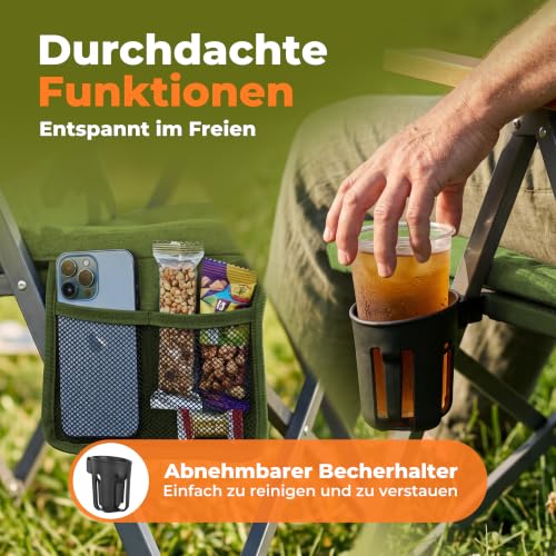 Thumbnail 3 de Homecall Campingstuhl Faltbar 150kg Belastbar Hochlehner Luxus Klappstuhl