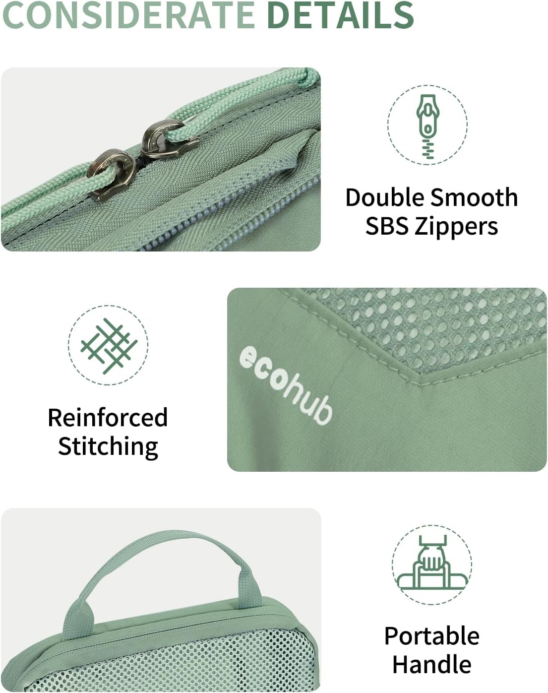 Thumbnail 6 de ECOHUB Compression Suitcase Organisers — 4-Piece Recycled Travel Bags for Carry-On