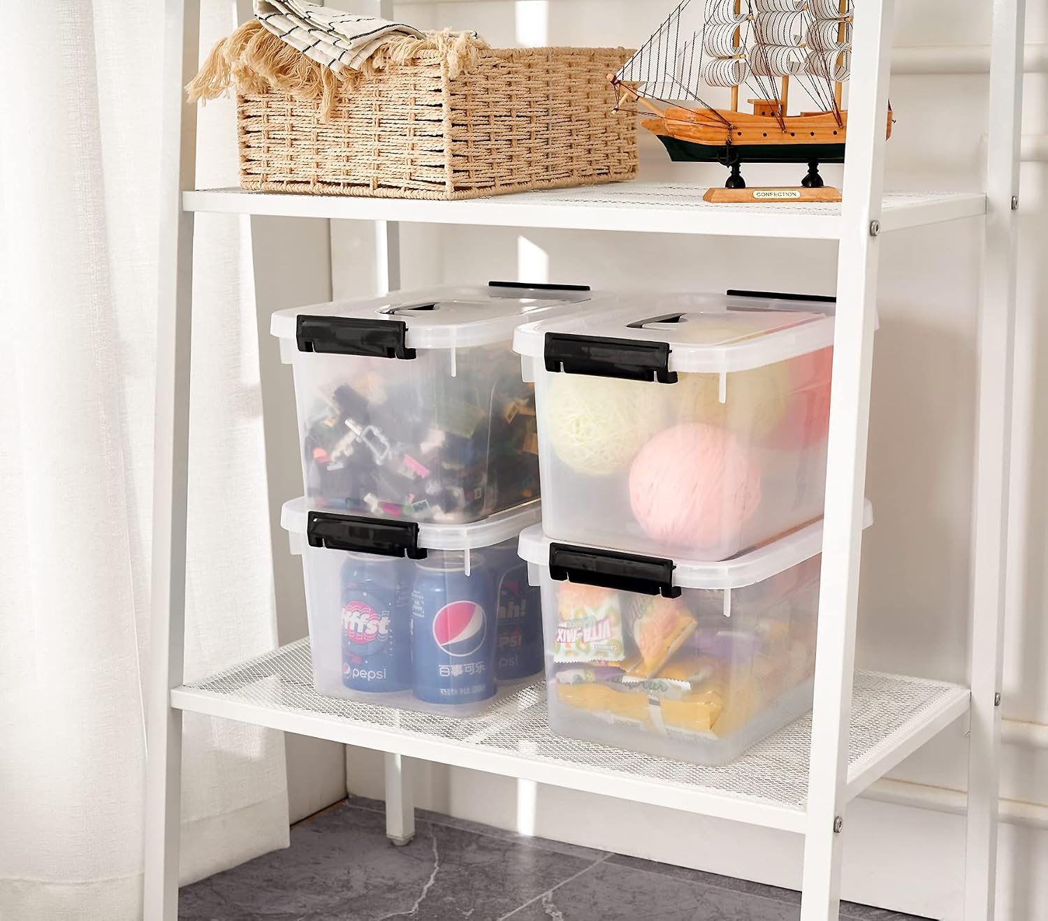 Thumbnail 5 de JUJIAJIA 6 Quart Clear Storage Box pack
