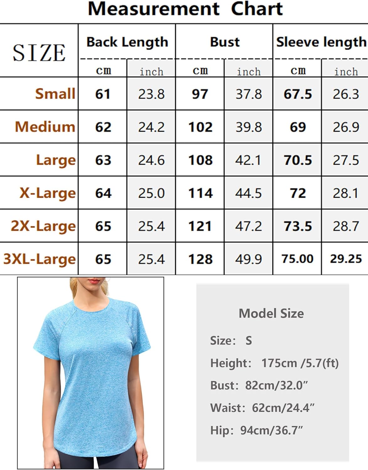 Thumbnail 5 de Gyabnw T-shirt de sport femme à manches courtes col rond – tissu respirant et séchage rapide