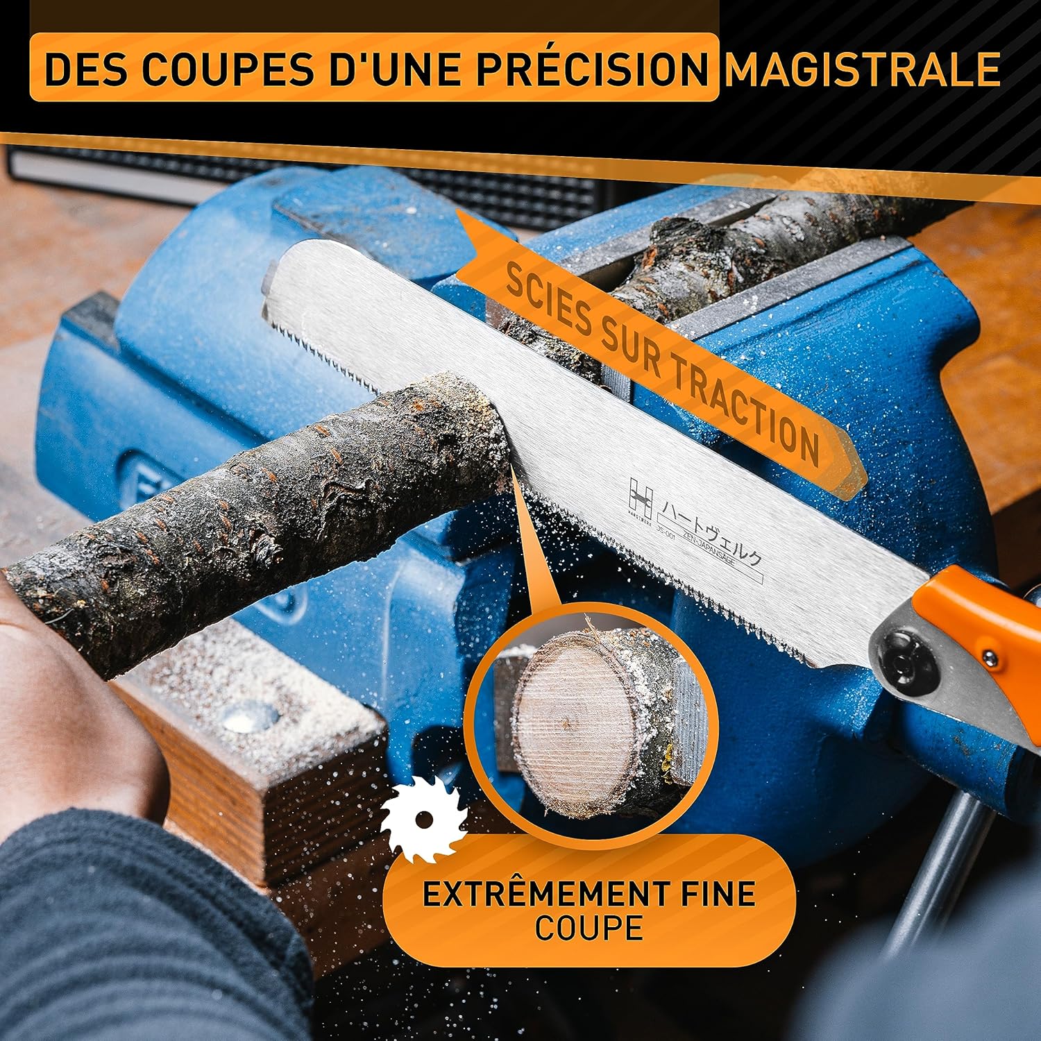 Thumbnail 3 de HARDTWERK Zen scie japonaise pliable Kataba 240 mm (acier carbone SK4) pour bois