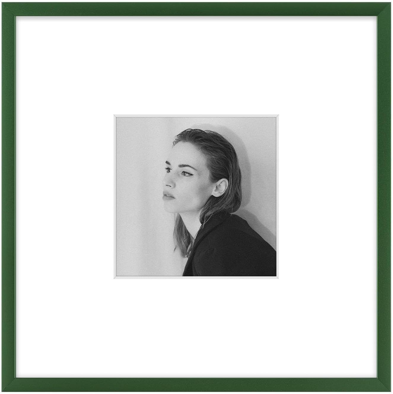 Detalle de Golden State Art 8x8 Aluminum Picture Frame with 4x4 Mat – Green