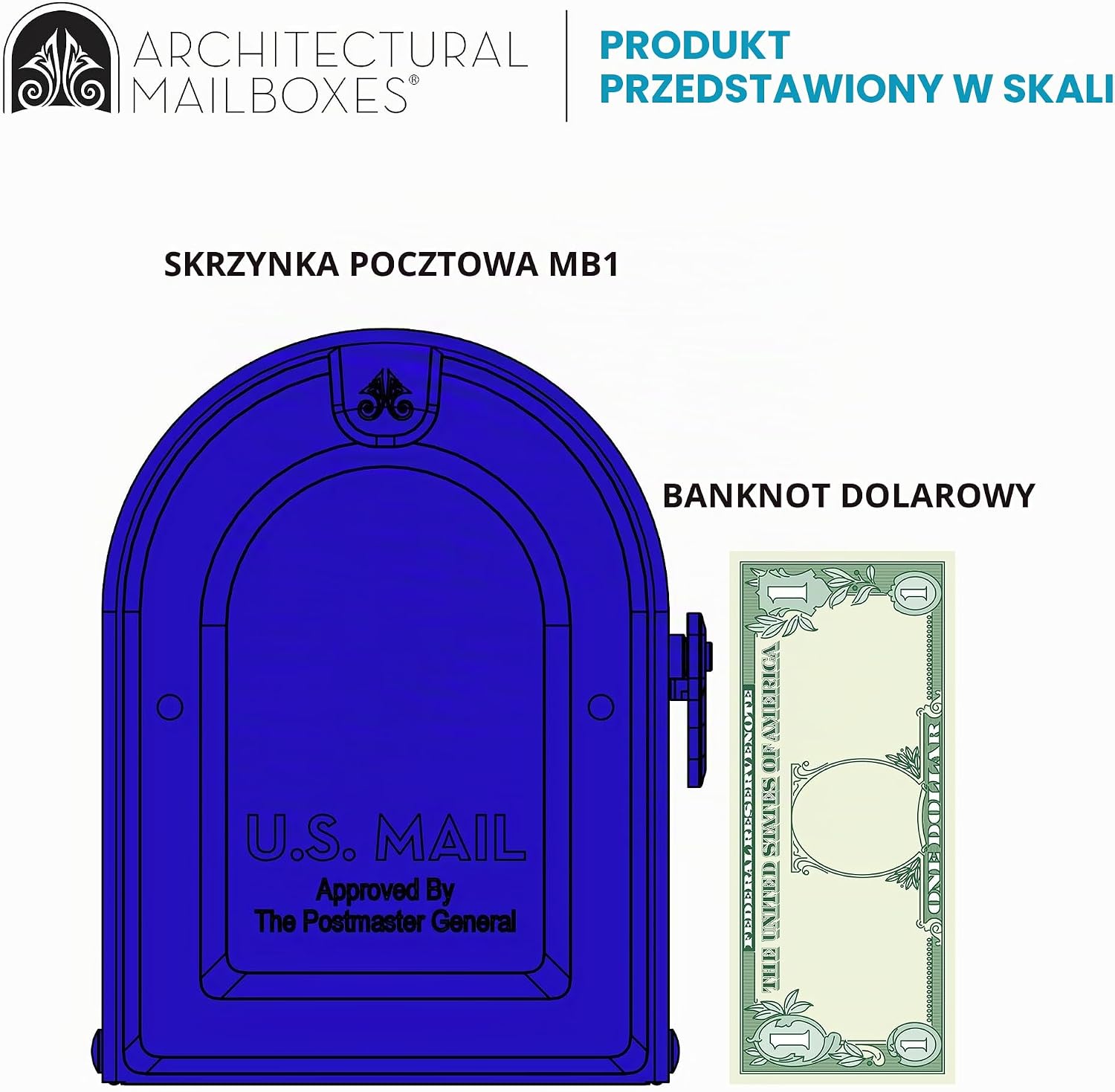 Thumbnail 6 de Architectural Mailboxes 7600BE MB1 – średnia niebieska skrzynka pocztowa ze stali