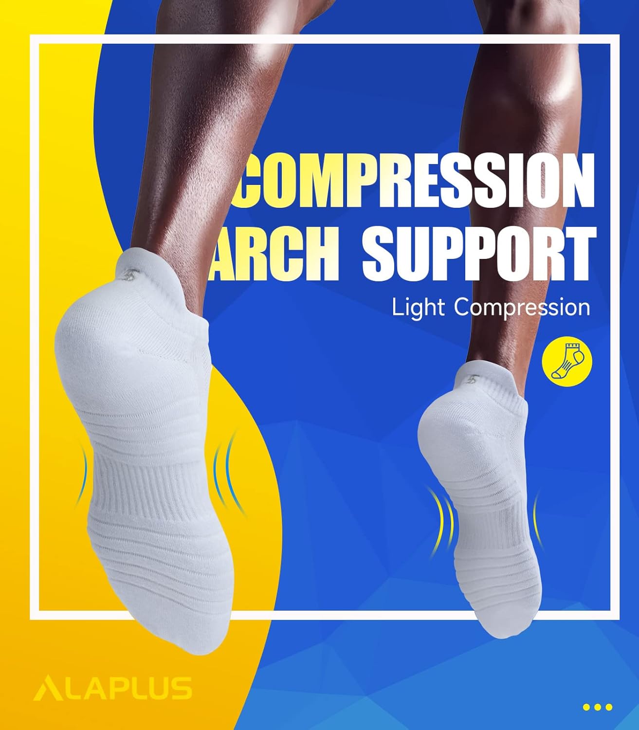 Detalle de Alaplus Running Socks Cushioned Trainer Socks – 6 Pairs, Anti-Blister, Ankle length