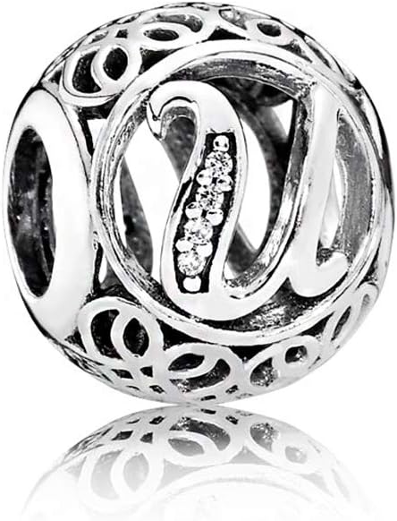 Thumbnail 6 de NINGAN 925 Charms dell'alfabeto in argento sterling A-Z — Bracciale e Collana con ciondolo, regalo elegante per la famiglia e gli amici