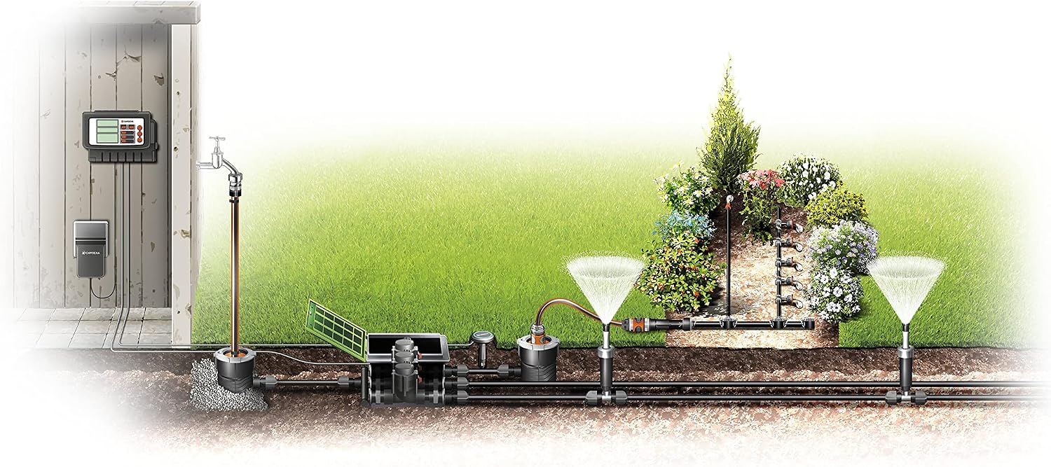 Detalle de Gardena Ventilbox V3: Bodeneinbaudose für unterirdische Bewässerung, kindersicher