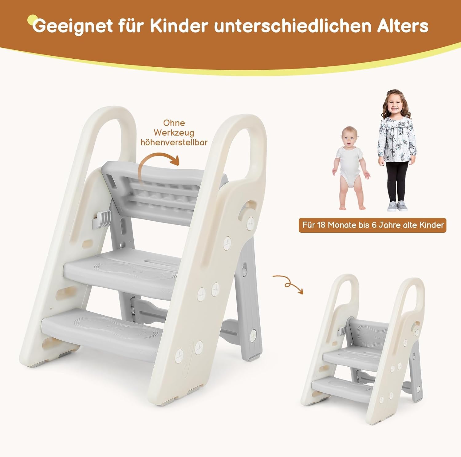 Detalle 2 de Onasti Tritthocker für Kinder 2‑3 Stufen