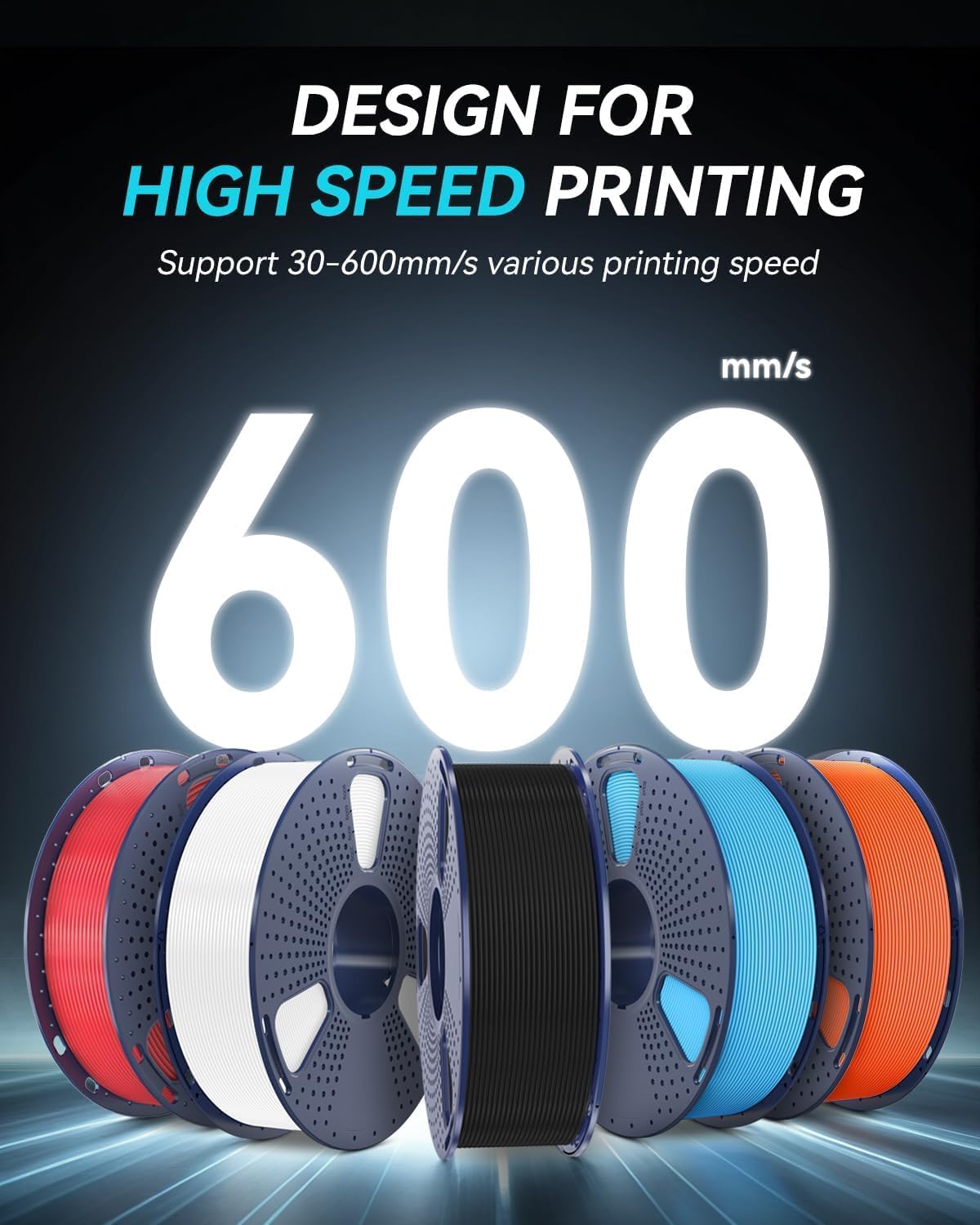 Thumbnail 1 de SUNLU Pack PETG Rapid « haute vitesse » 1,75 mm (2 kg) – Noir/Blanc/Gris/Rouge/Bleu/Vert/Jaune/Orange