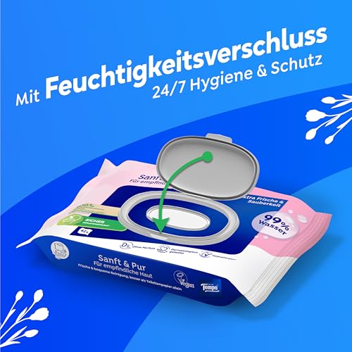 Thumbnail 3 de Tempo Feuchte Toilettentücher "Sanft & Pur" Megapack – 16x 42 Tücher, dermatologisch getestet, pH-hautneutral