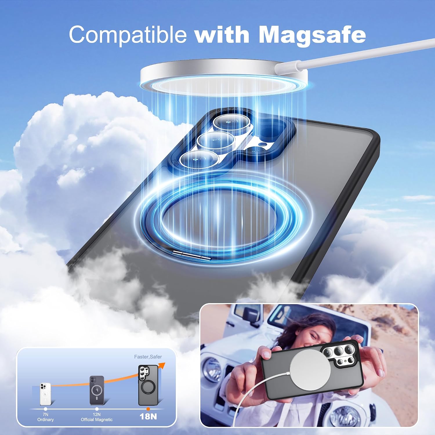 Thumbnail 3 de Zalinbo Case for Samsung Galaxy S26 Ultra 6.9" with 360° Rotatable Magnetic Ring Stand