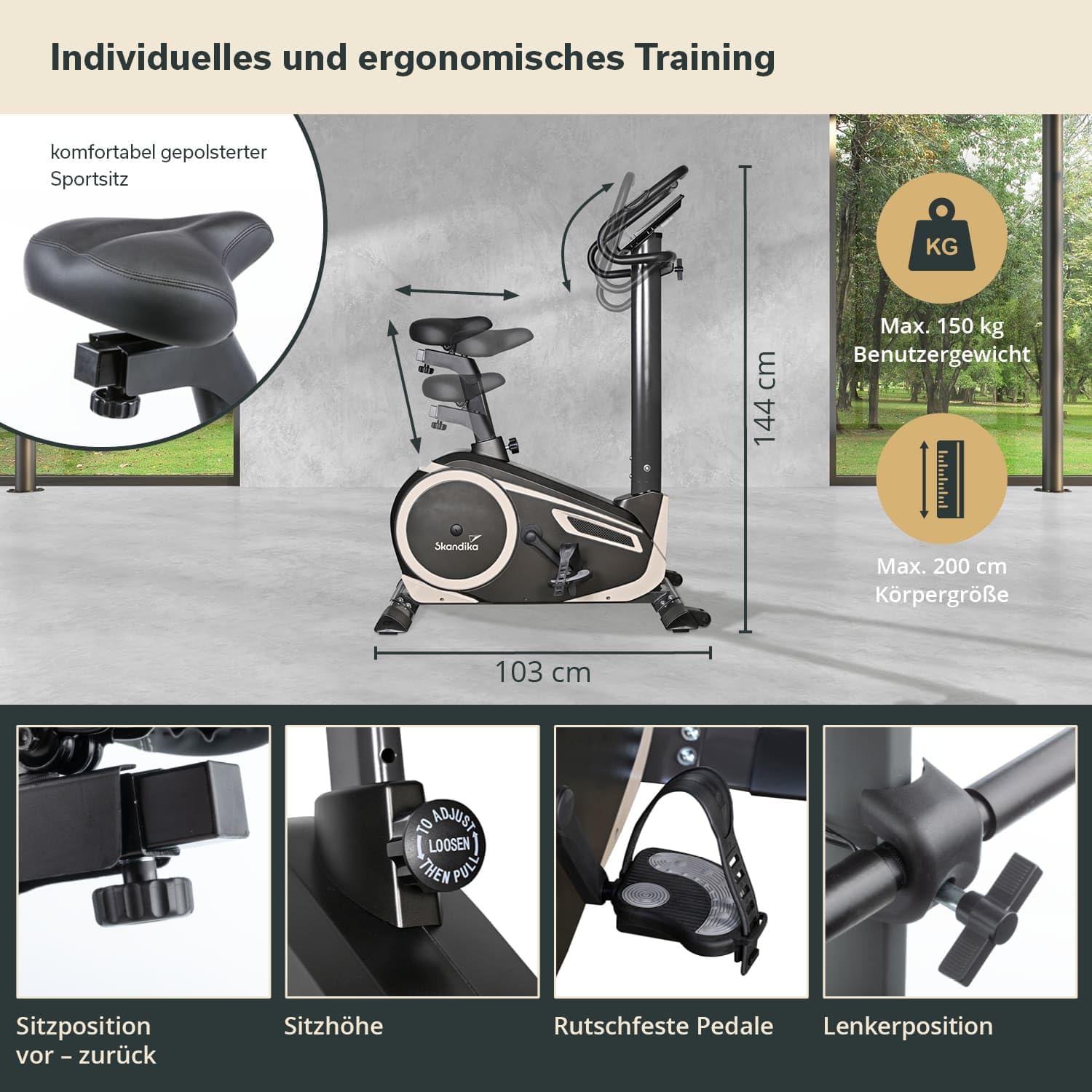 Thumbnail 2 de Skandika Ergometer Morpheus Heimtrainer 12 kg Schwungmasse