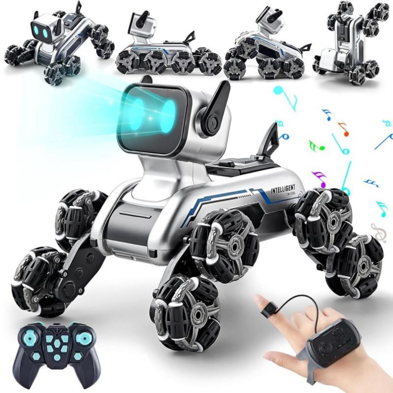 Detalle 2 de Klack Robot Perro RC 8WD, acrobacias y luces