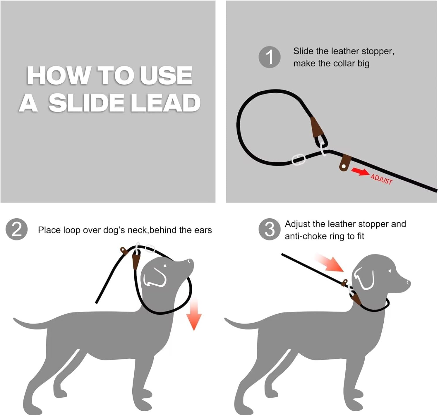 Thumbnail 5 de Fida Slip Rope Hundeleine (1,8 m) – Slip-On-Schleppleine mit reflektierenden Nähten