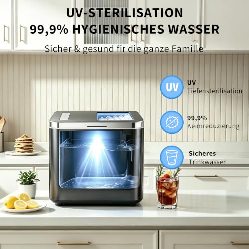 Detalle 2 de Citybee Eiswürfelmaschine Klein – 14 kg/24 h, UV-Reinigung, 2 Eisgrößen, leise