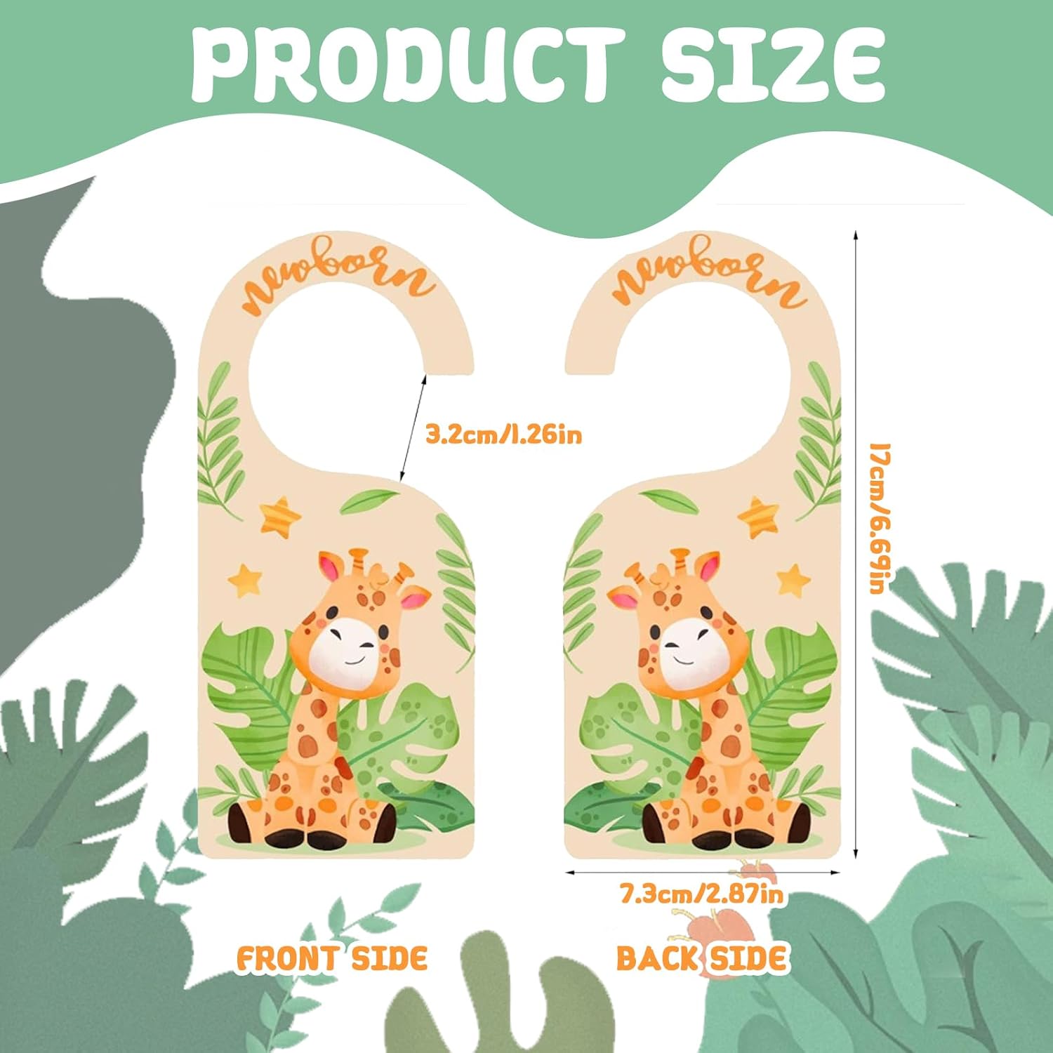 Thumbnail 1 de 8Pcs Baby Wardrobe Dividers (Wood) – Cartoon Animal Double-Sided Age Hangers for 0–24 Months & Toddlers