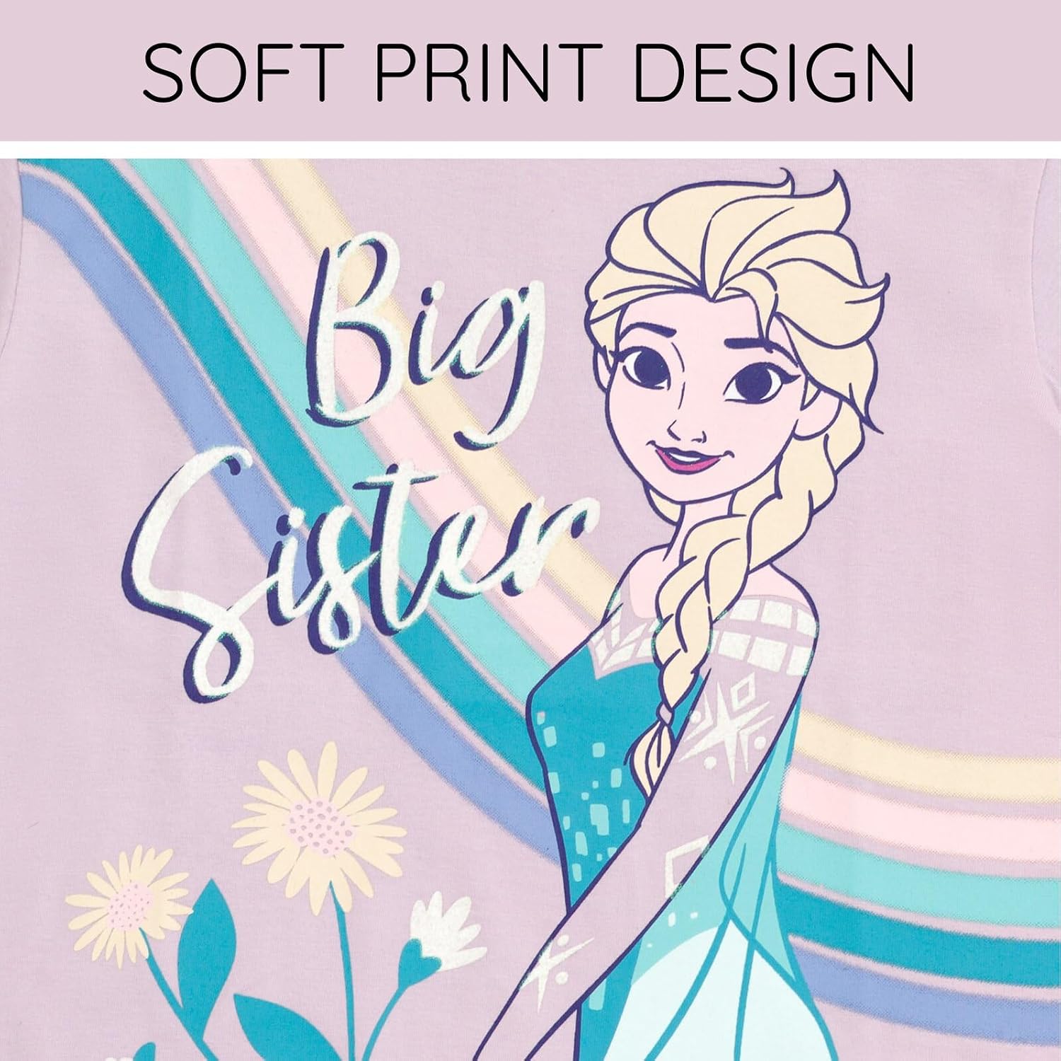 Detalle de Disney P-B4T1263MM Elsa Short-Sleeve Graphic T-Shirt for Girls, Glitter Design