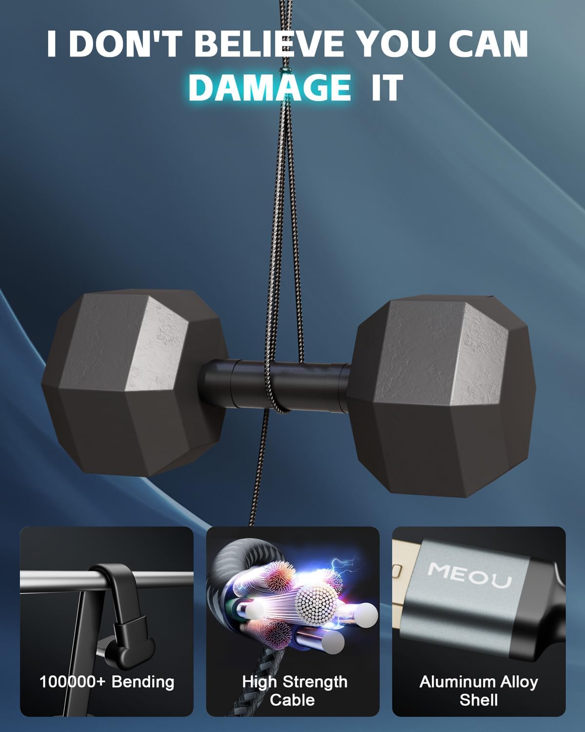 Thumbnail 4 de USB to USB-C Cable 10ft (60W) — USB-A to USB-C Fast Charging Right-Angle Cord