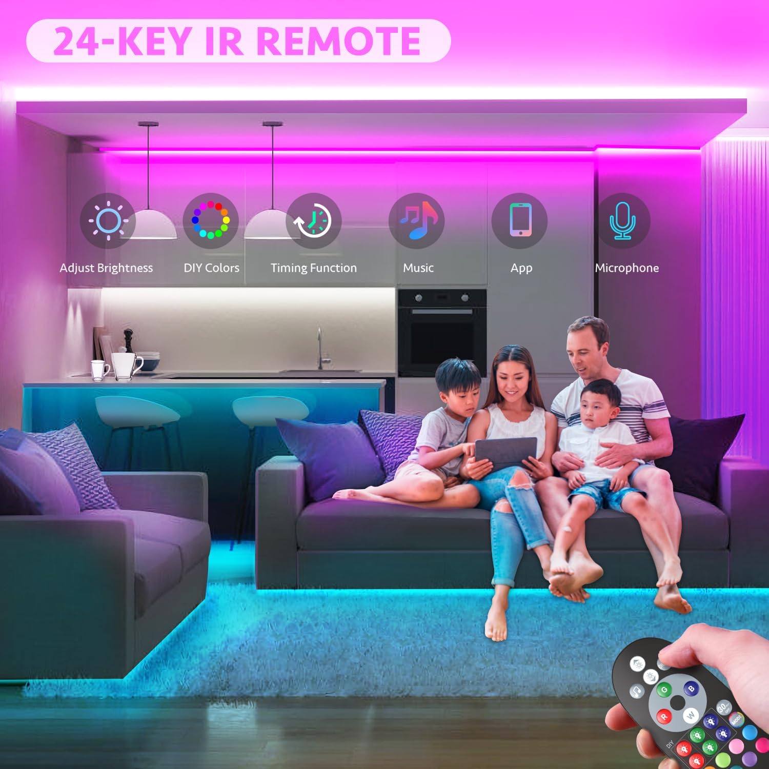 Thumbnail 4 de Mexllex LED Strip Lights 10M RGB Colour Changing LED Lights