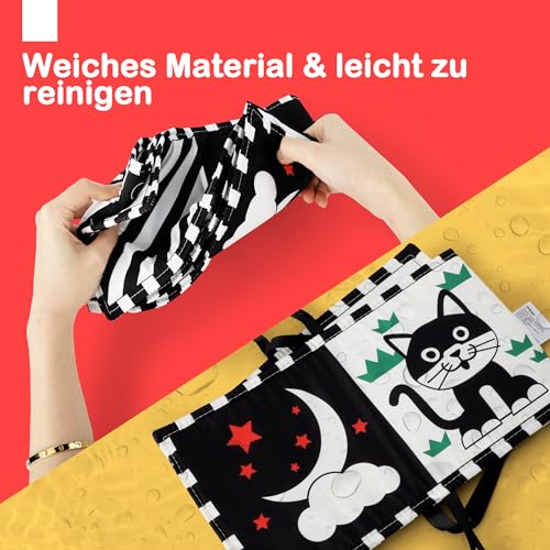 Thumbnail 3 de URMYWO Livre Noir et Blanc Bébé – jouet d'éveil 0-12 mois pour le tummy time