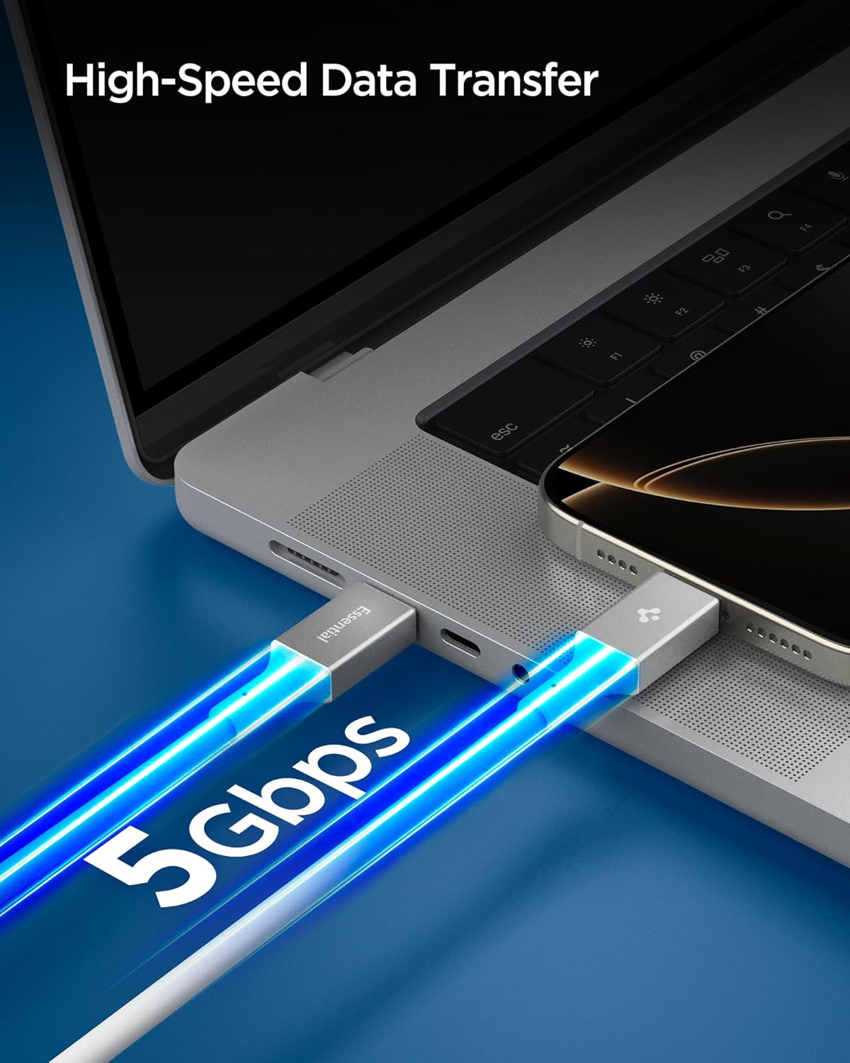 Thumbnail 3 de Spigen Essential cavo USB-C a USB-C con ricarica rapida PD 100W (2 m, E-Marker) bianco