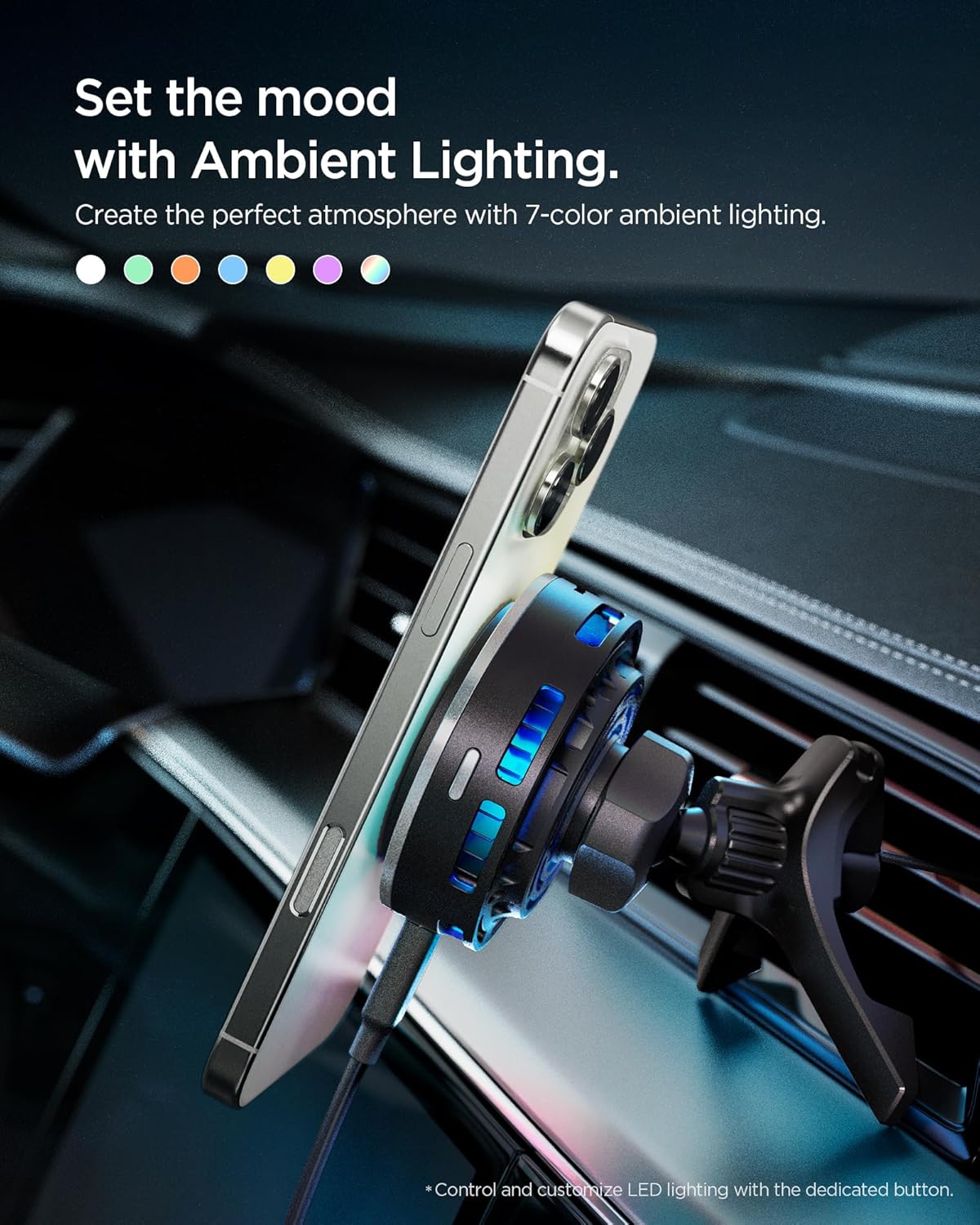 Thumbnail 5 de Spigen Essential CryoMax MagFit Qi2 15W Chargeur MagSafe voiture sans fil avec refroidissement