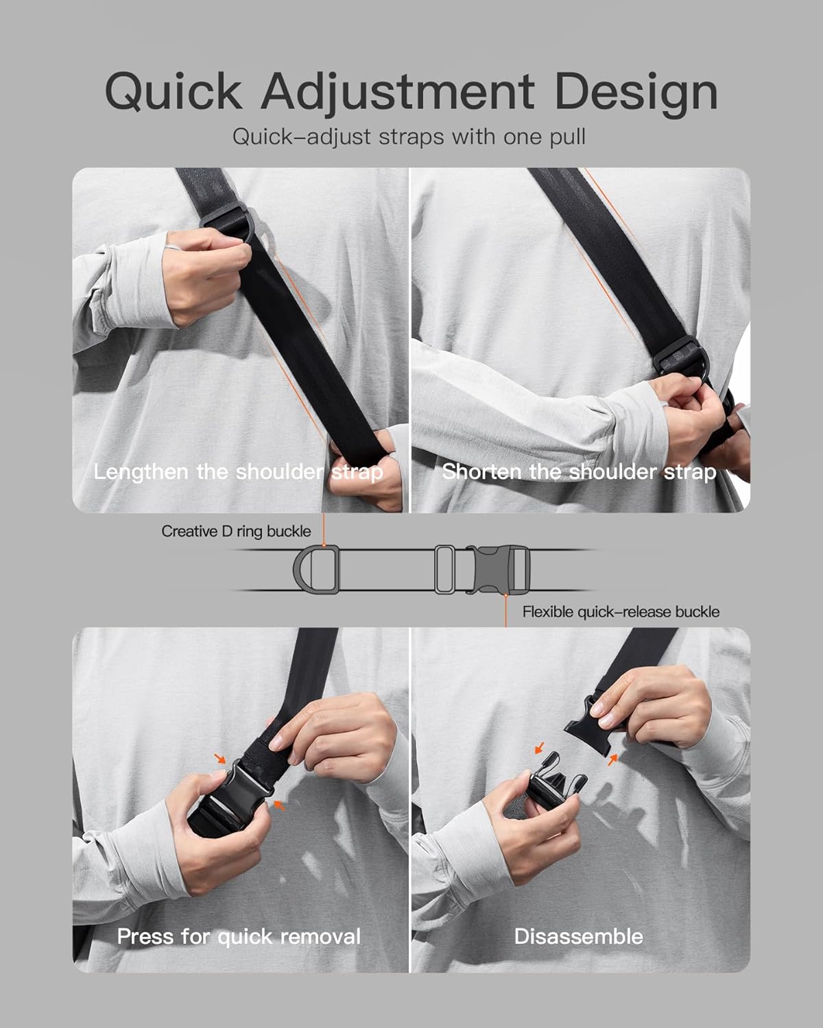 Detalle de Inateck Sac Banane Ville Femme & Homme – Sacoche Bandoulière Léger et Imperméable
