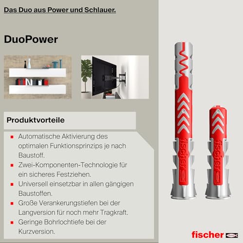 Detalle 2 de fischer DuoPower 6 x 30 – 200 Universaldübel in handlicher Runddose