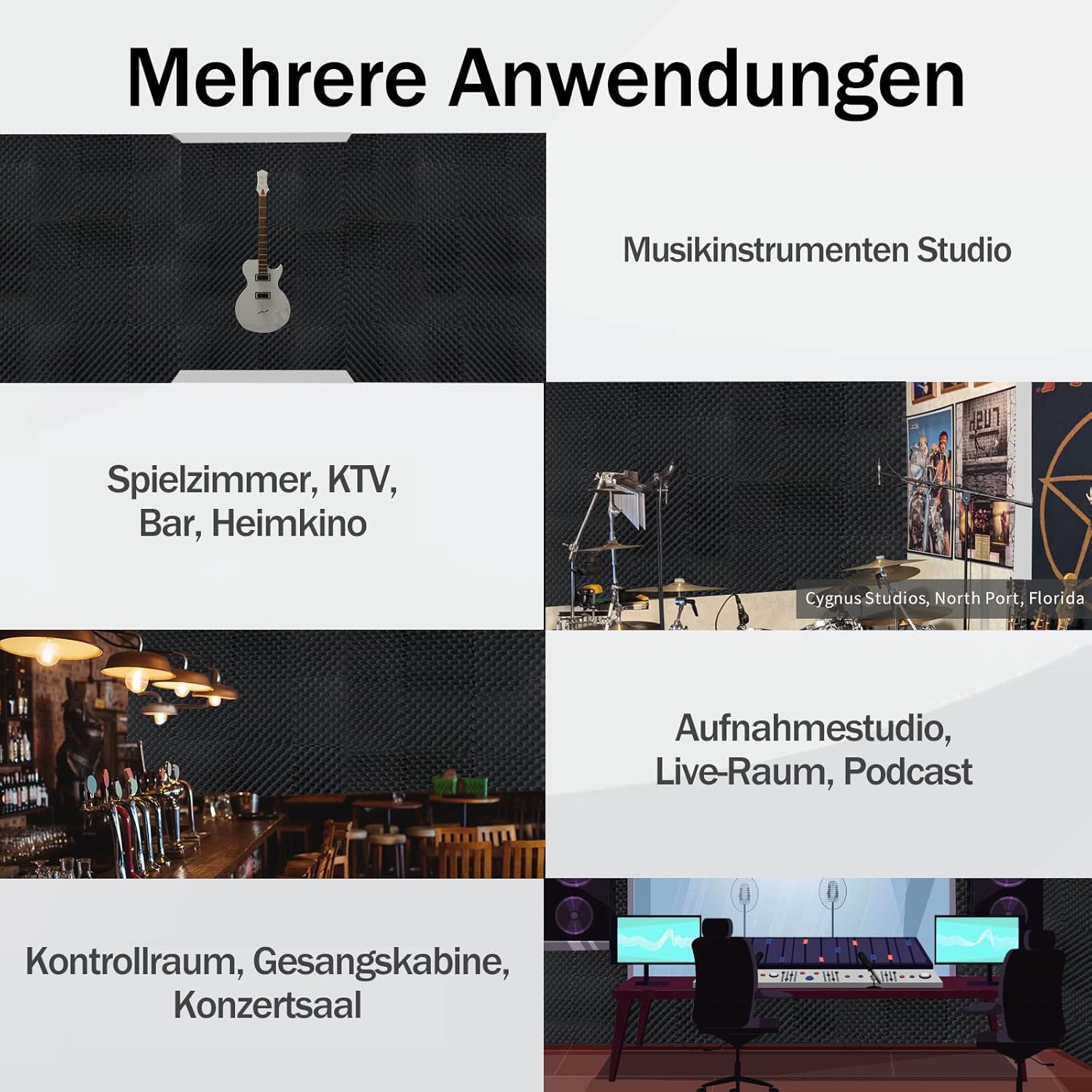 Thumbnail 6 de AUSLET Akustikschaumstoff: 36x Noppenschaumplatten in Schwarz, 30×30×5 cm – Schallschutz für Studio & Home
