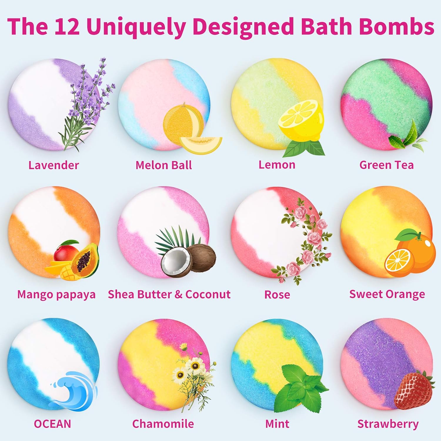 Detalle 2 de Bath Bombs Gift Set 12pcs 60g each