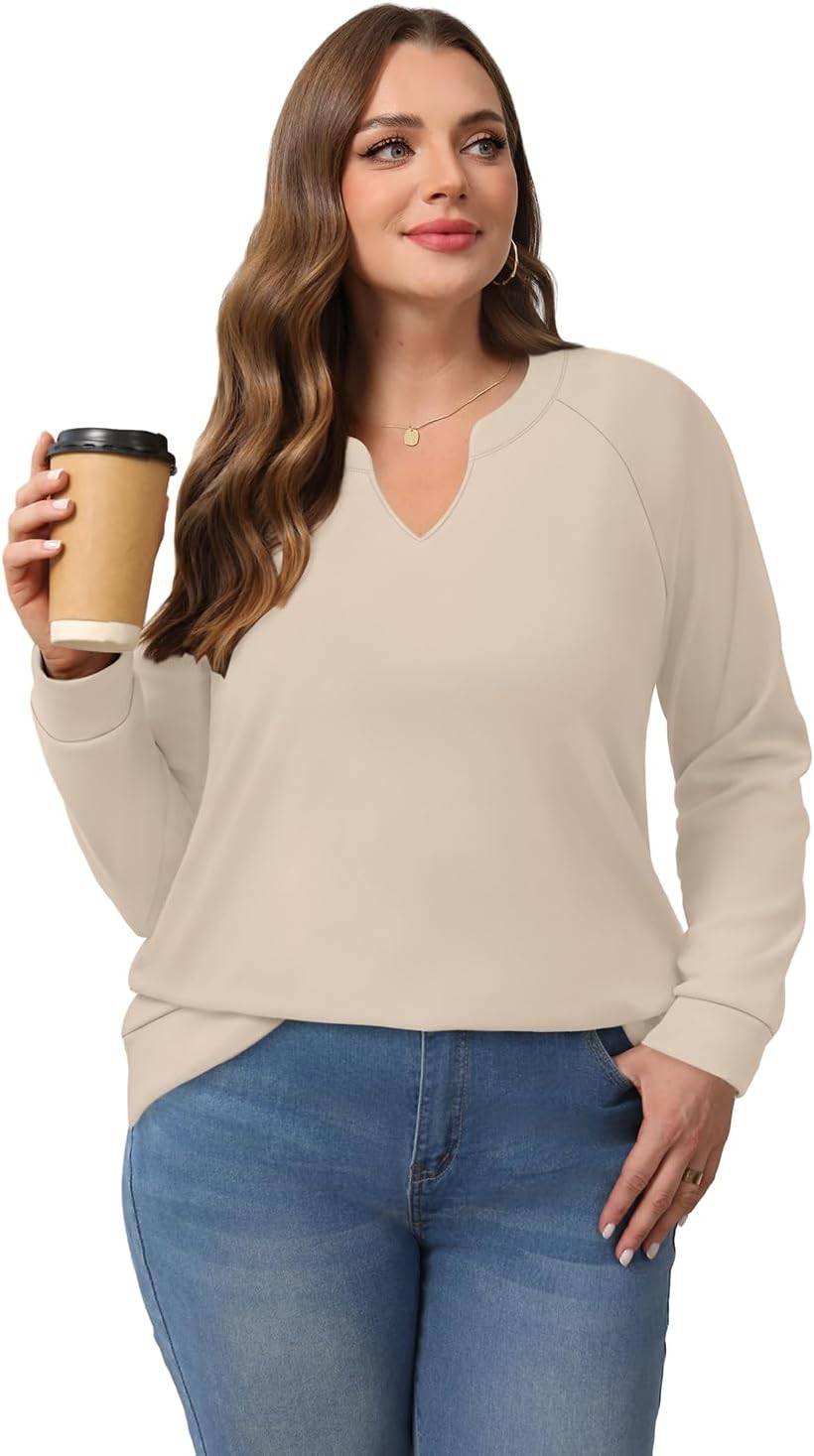 Thumbnail 1 de Aokosor Women’s V‑Neck Sweatshirt: Lightweight, Loose‑Fit Long Sleeve Jumper