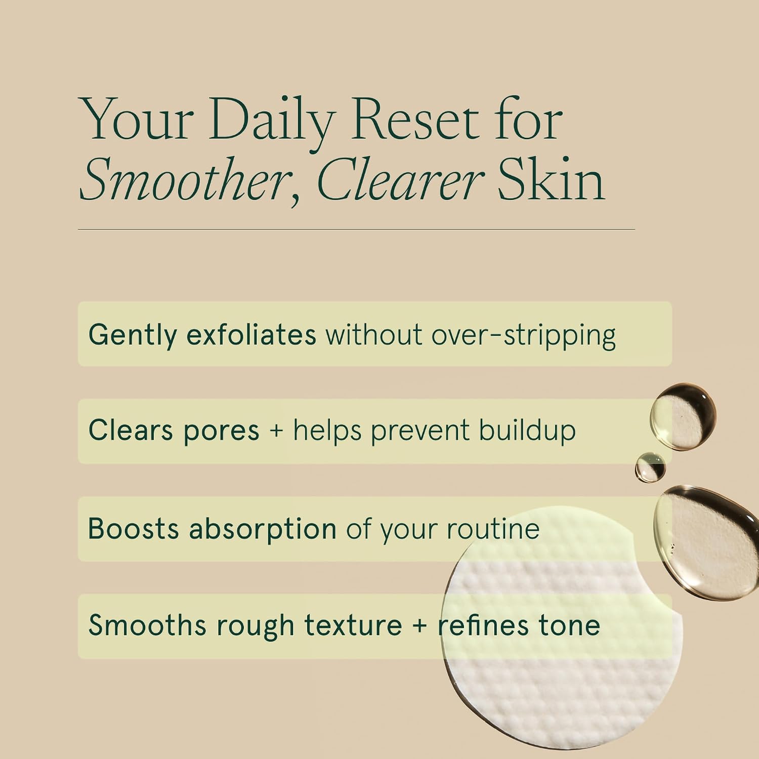 Detalle de BAREFACED Toning Pads (60 count) with 2% Glycolic Acid & Salicylic Acid