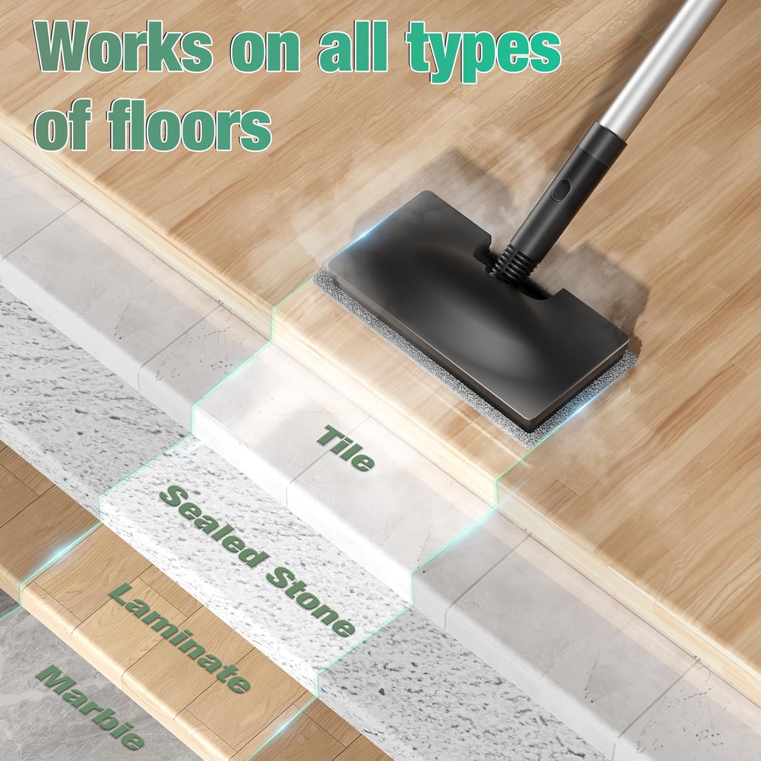 Detalle 2 de 11-in-1 Steam Mop Detachable Handheld Steam Cleaner