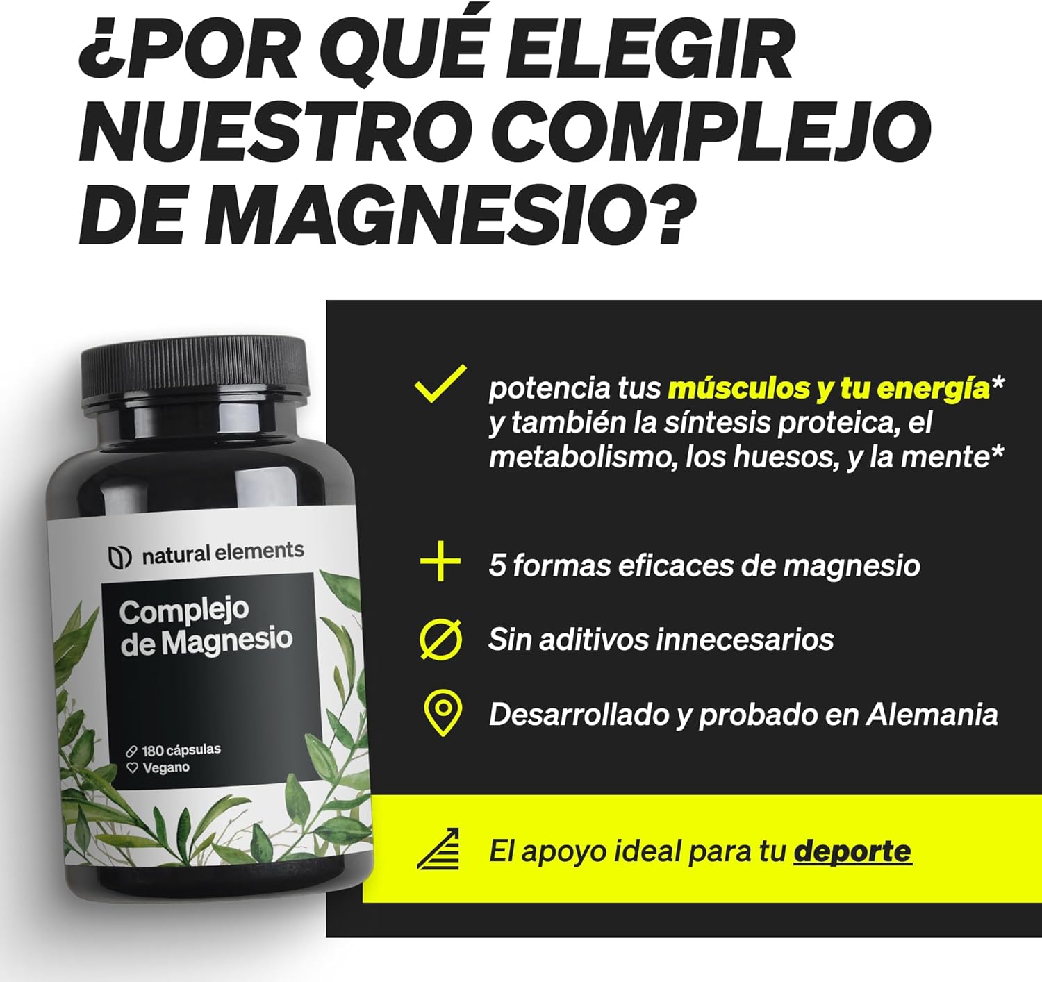 Detalle de Complejo de Magnesio Premium 400 mg 🧪 Vegano y probado