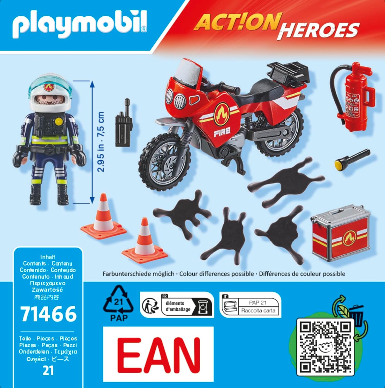Thumbnail 4 de Playmobil 71466 Action Heroes: Motorcycle & Oil Spill Incident